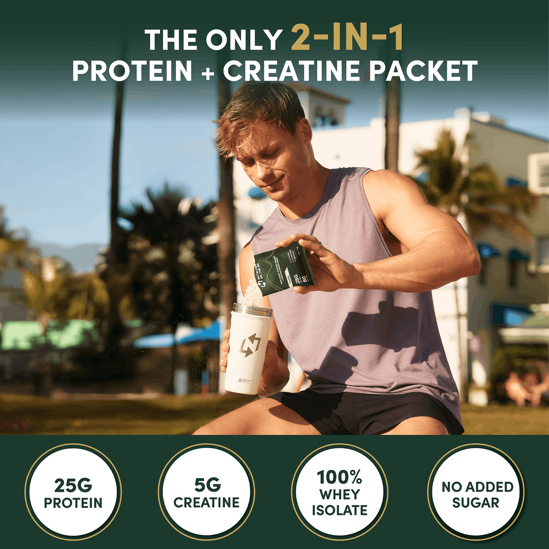 2-In-1 Whey Protein Isolate Creatine Travel Packets