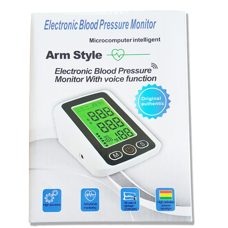 Large Screen Voice Blood Pressure Monitor Arm Backlight
