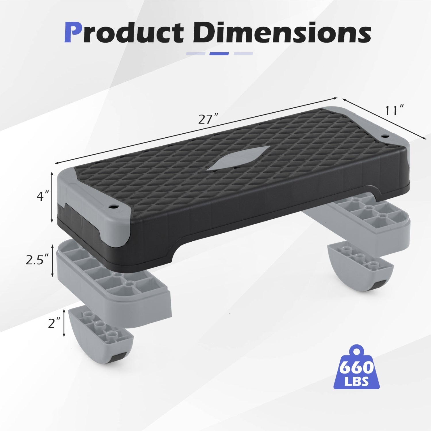 3-In-1 Aerobic Step Platform With Risers Trainers