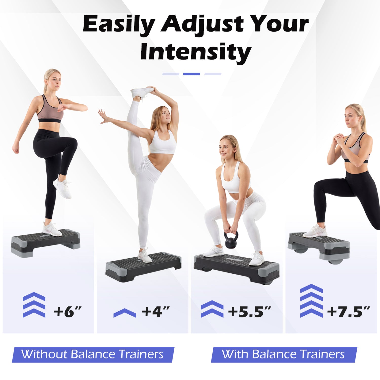 3-In-1 Aerobic Step Platform With Risers Trainers