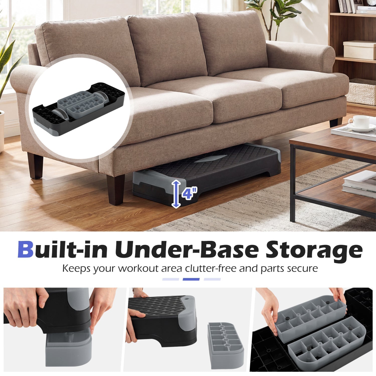 3-In-1 Aerobic Step Platform With Risers Trainers