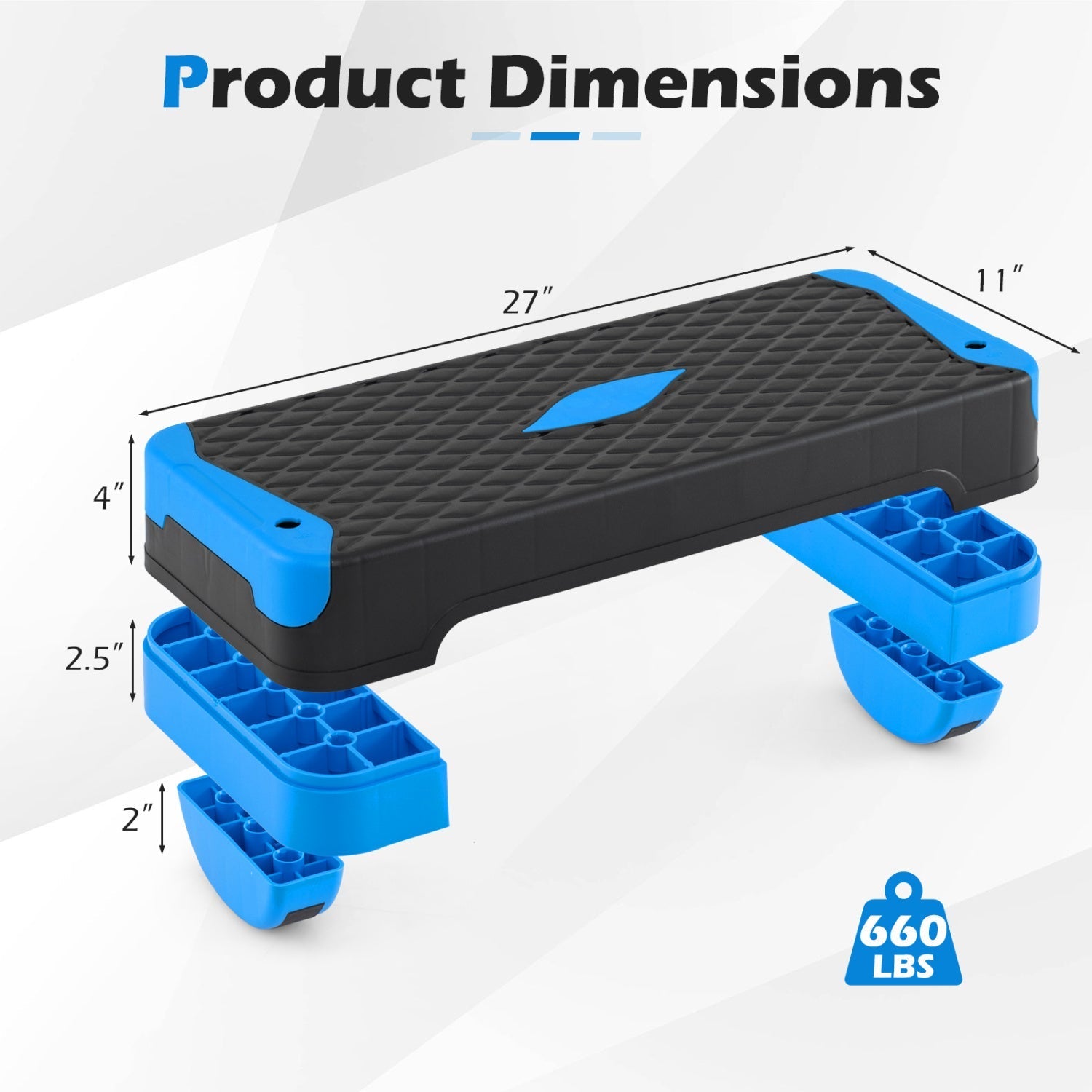 3-In-1 Aerobic Step Platform With Risers Trainers