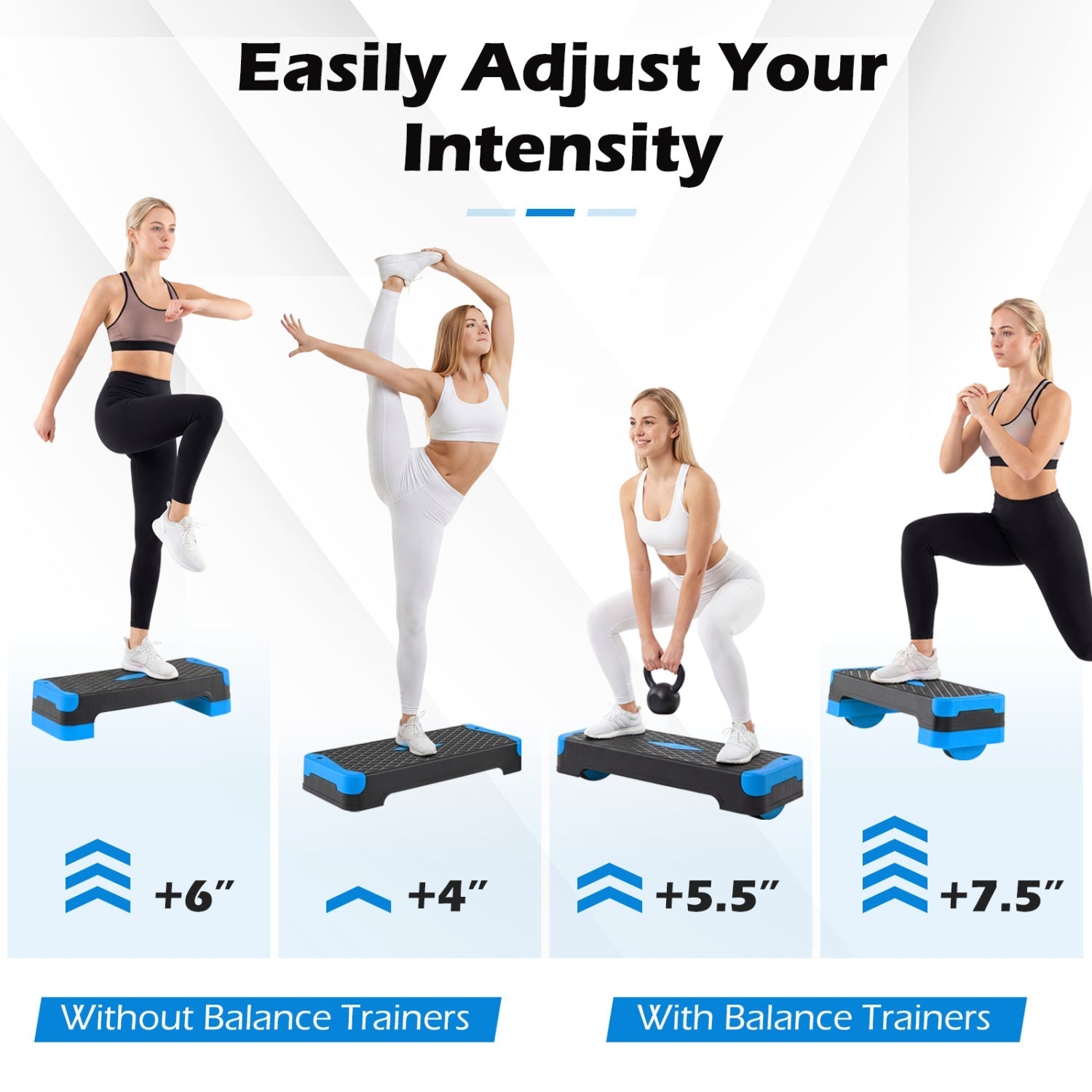 3-In-1 Aerobic Step Platform With Risers Trainers