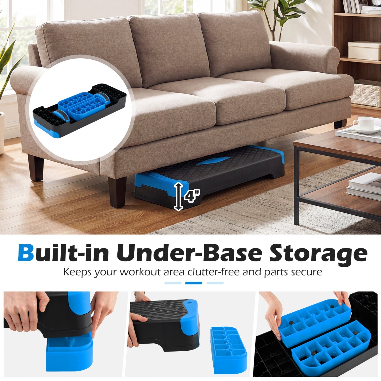 3-In-1 Aerobic Step Platform With Risers Trainers
