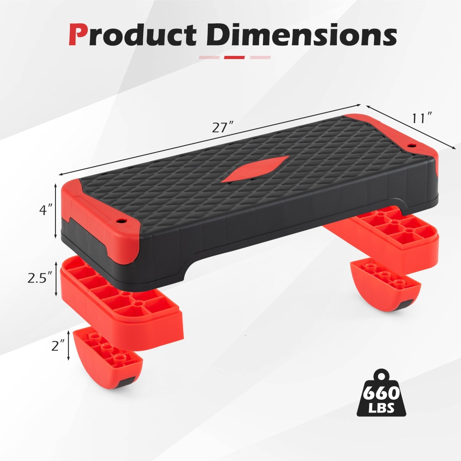 3-In-1 Aerobic Step Platform With Risers Trainers