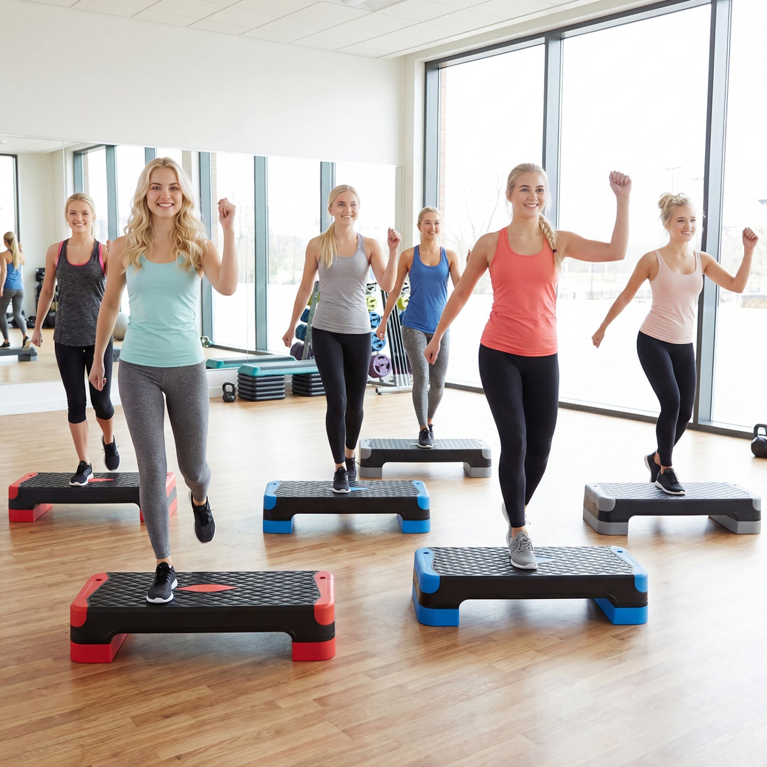 3-In-1 Aerobic Step Platform With Risers Trainers