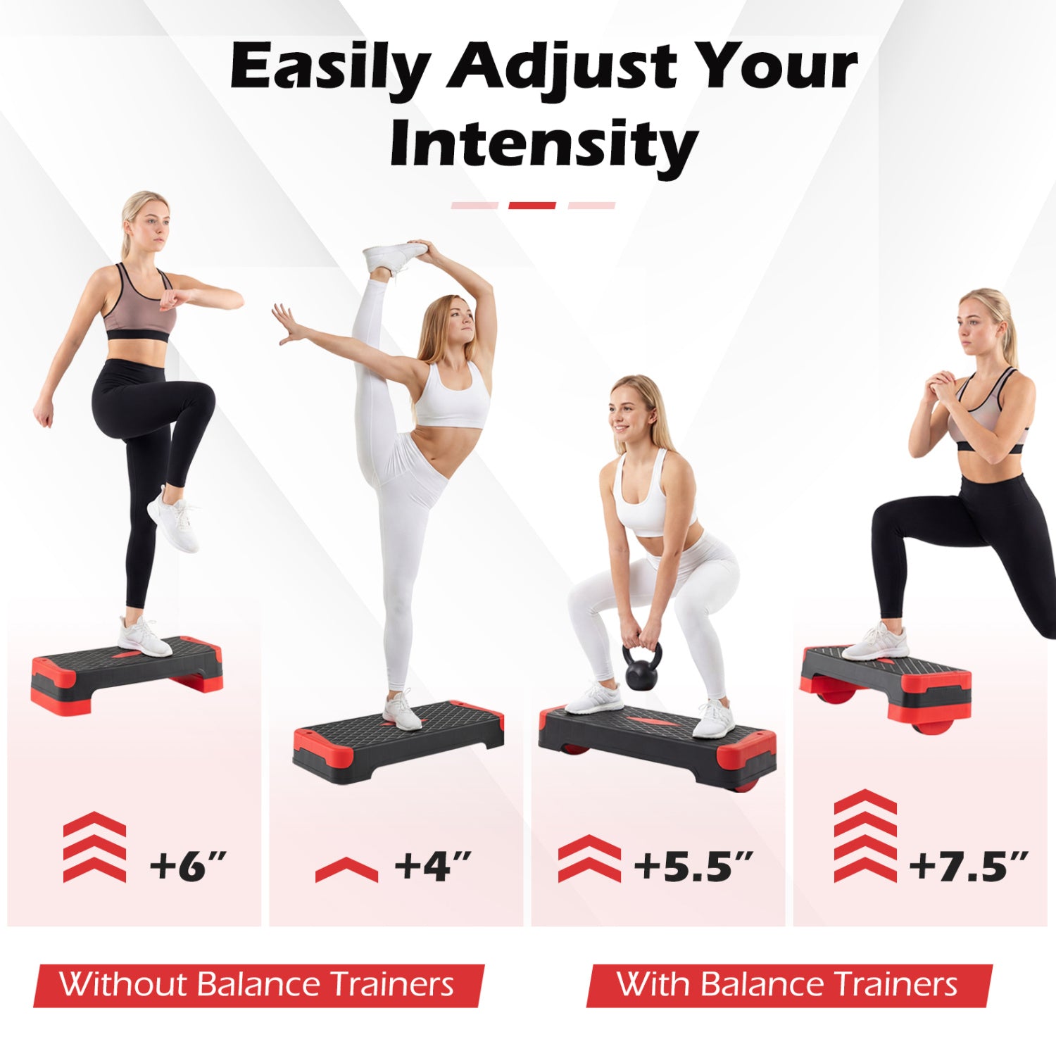 3-In-1 Aerobic Step Platform With Risers Trainers
