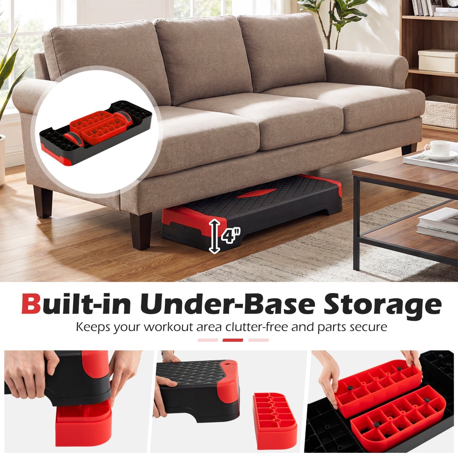 3-In-1 Aerobic Step Platform With Risers Trainers