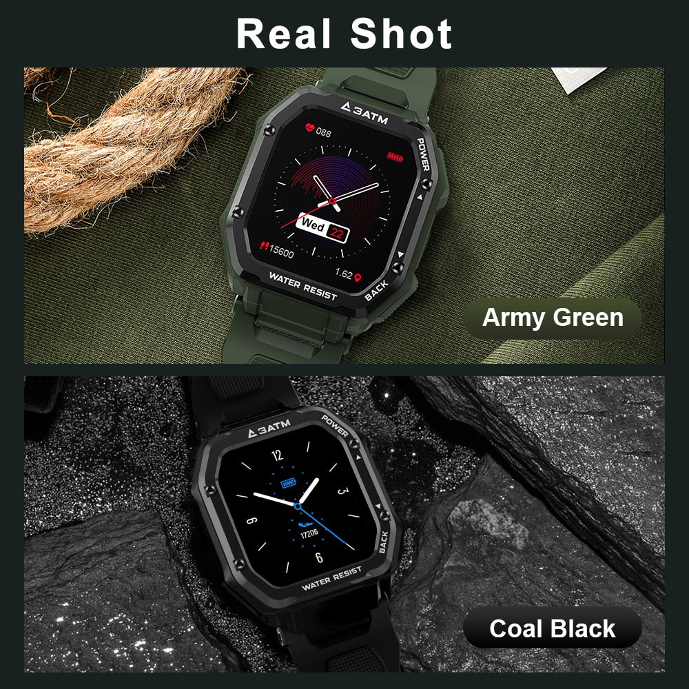 Rugged Smart Watch Men Waterproof Fitness Tracker