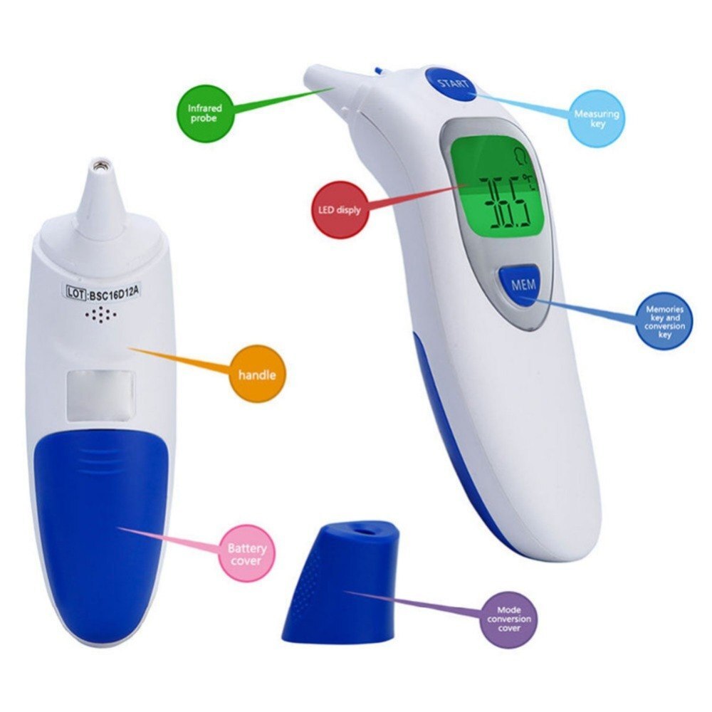 Digital Infrared Forehead Ear Thermometer LCD Dual Mode
