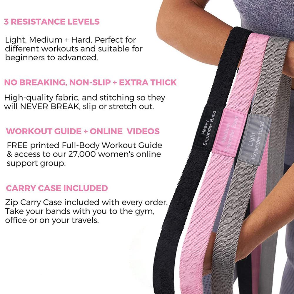 3-Piece Non-Slip Resistance Bands For Hip Squat