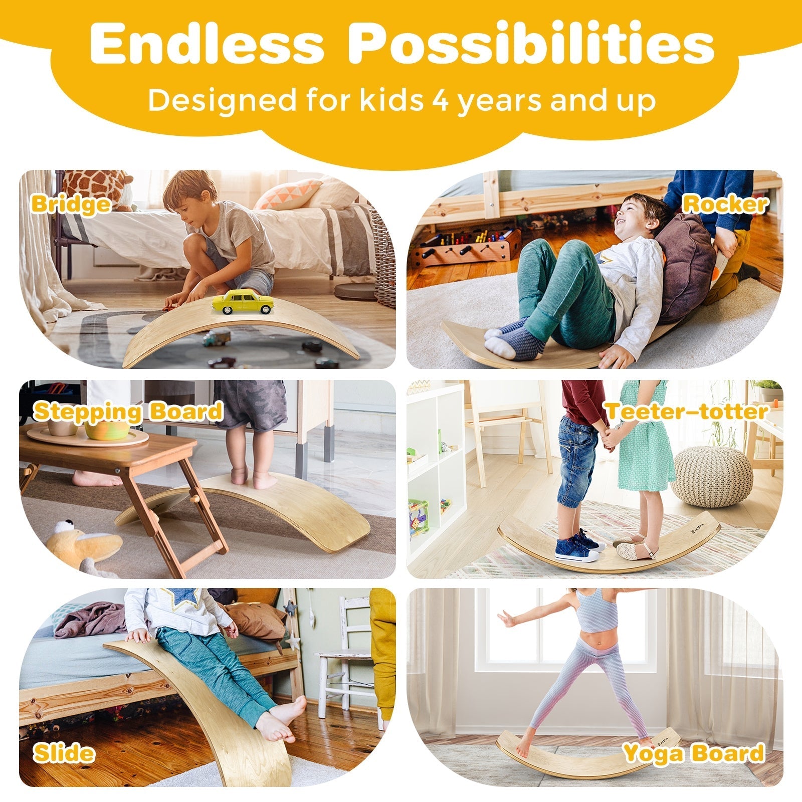 12-Inch Natural Wobble Board For Balance Training