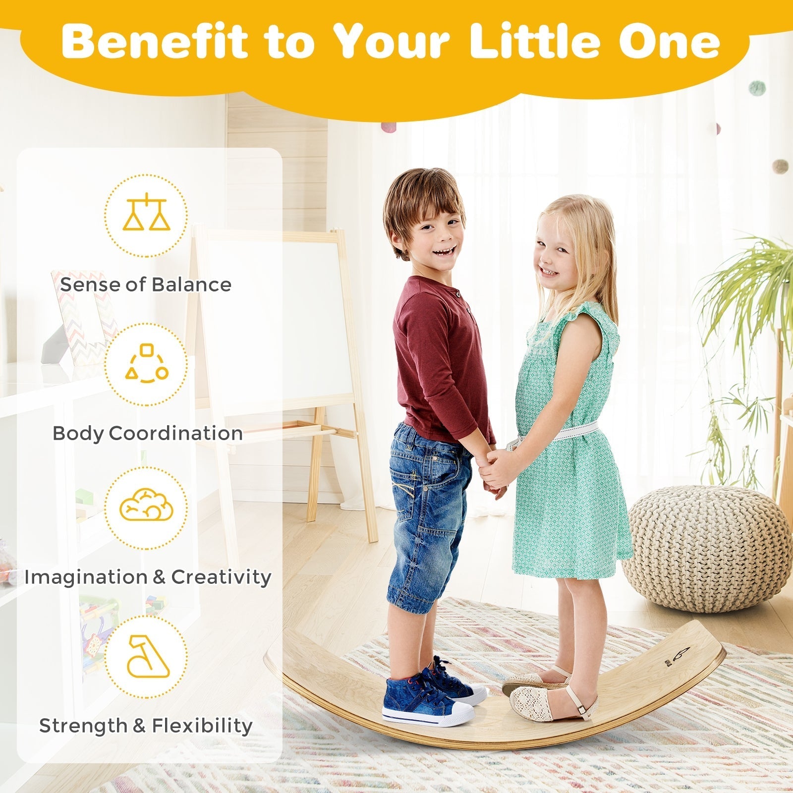 12-Inch Natural Wobble Board For Balance Training