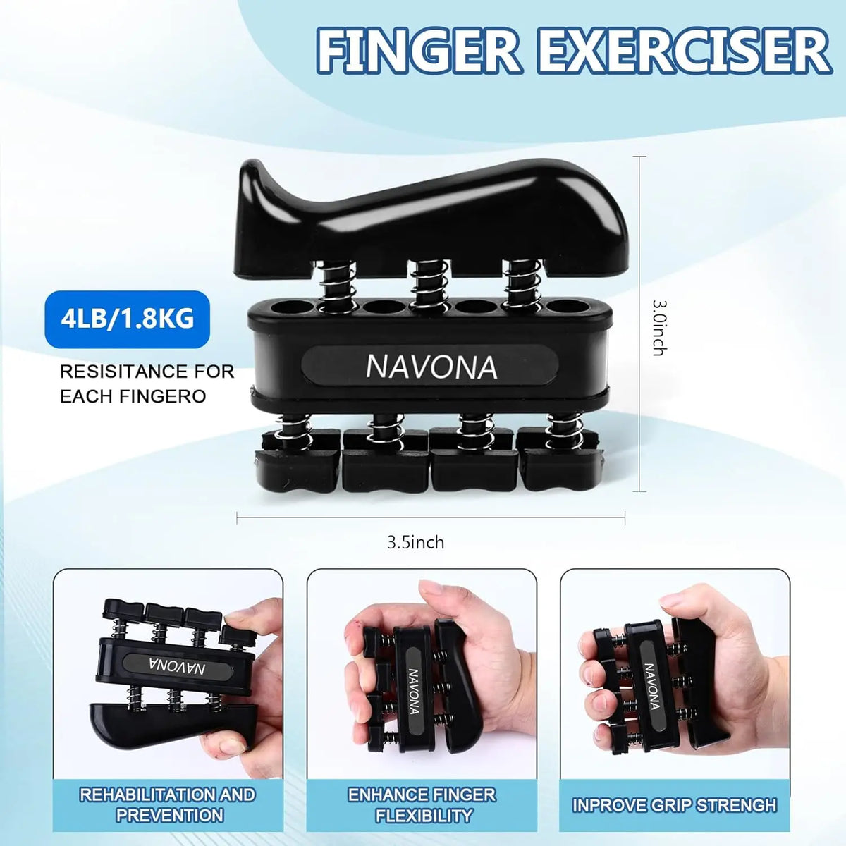 Adjustable Grip Trainer Kit With Finger Hand Exercisers