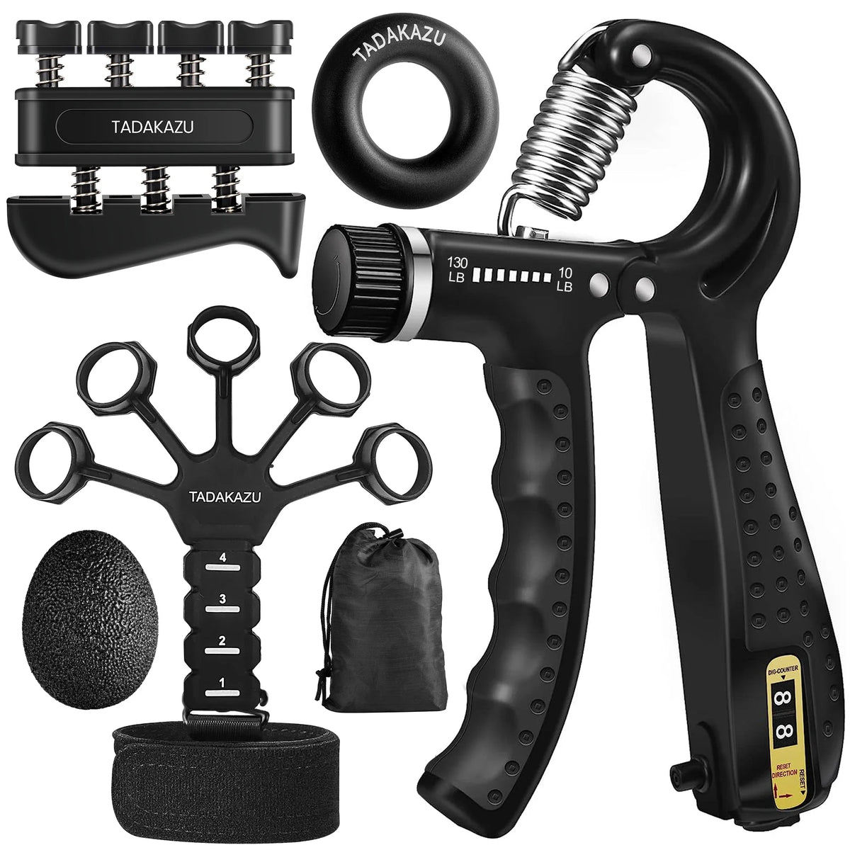 Adjustable Grip Trainer Kit With Finger Hand Exercisers