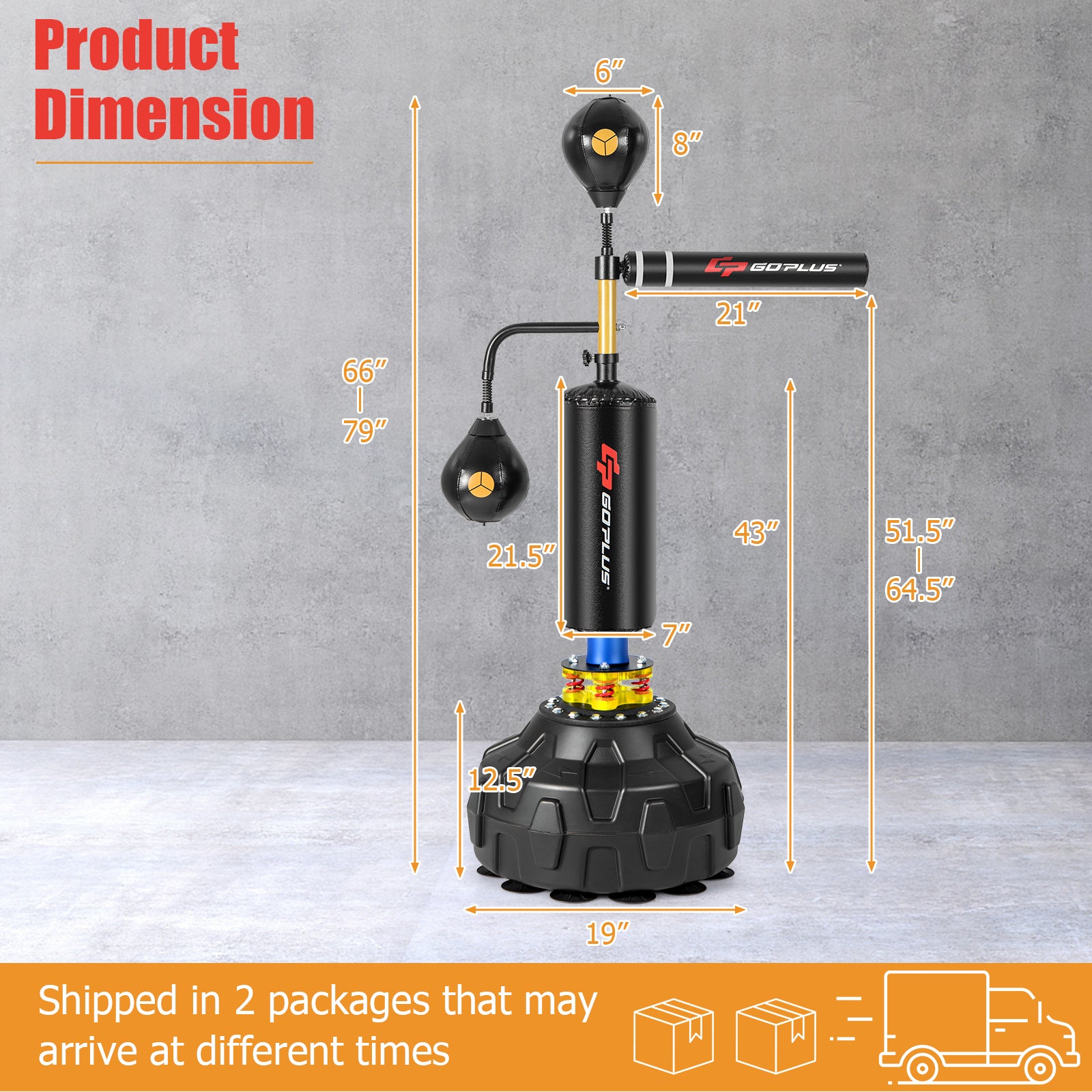 Freestanding Boxing Speed Trainer 360° Adjustable Spinning Bar