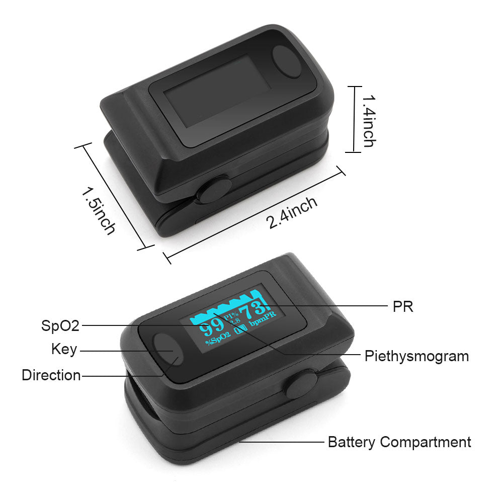 Fingertip Pulse Oximeter SpO2 Blood Oxygen Monitor