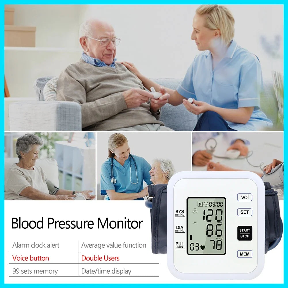 Digital Arm Blood Pressure Monitor Heart Pulse Meter