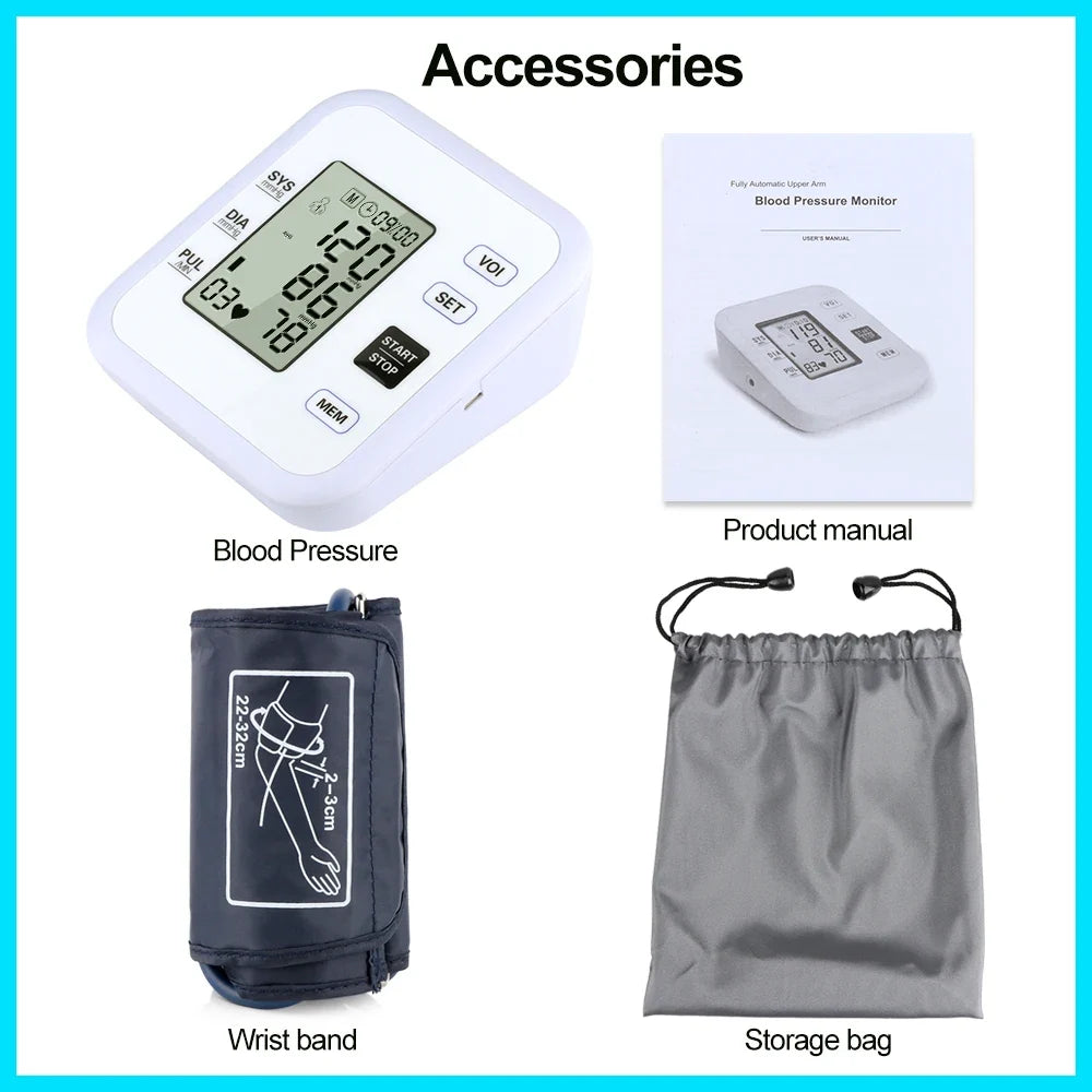 Digital Arm Blood Pressure Monitor Heart Pulse Meter
