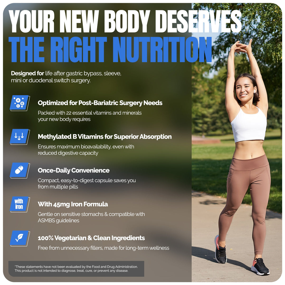 Methylated Bariatric Multivitamin With 45mg Iron Daily