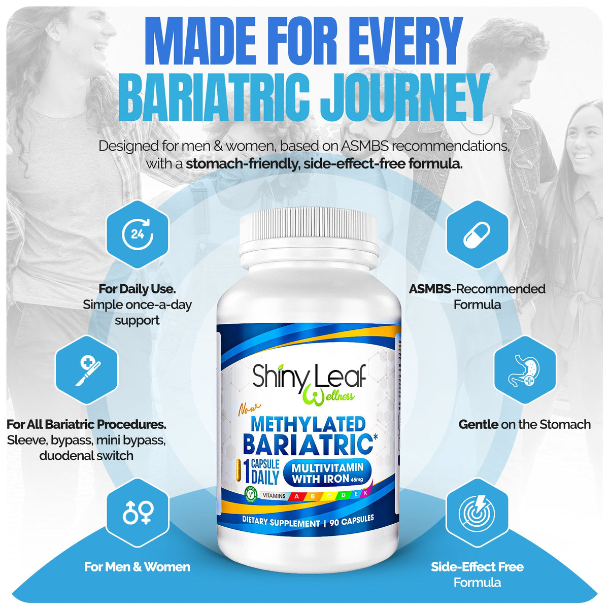 Methylated Bariatric Multivitamin With 45mg Iron Daily