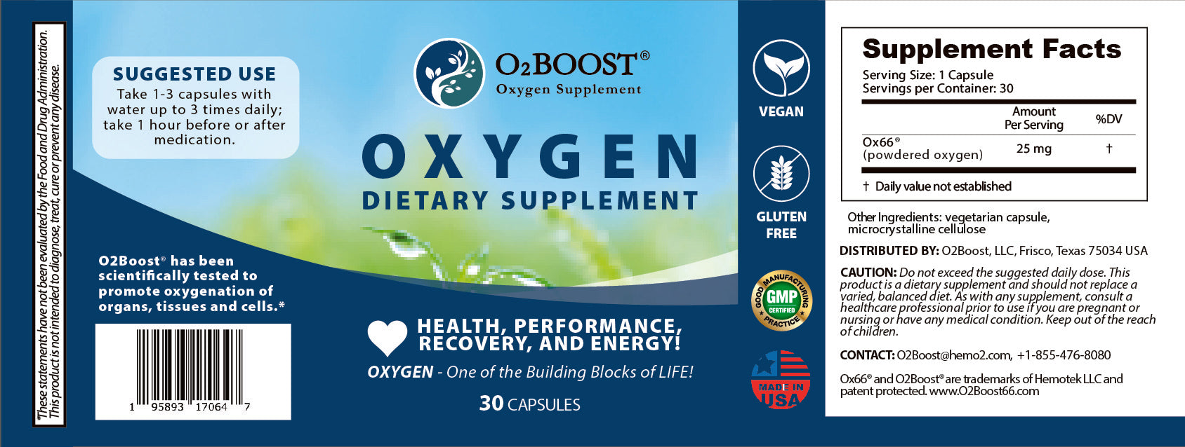 Oxygen Supplement For Energy Fitness Performance Support