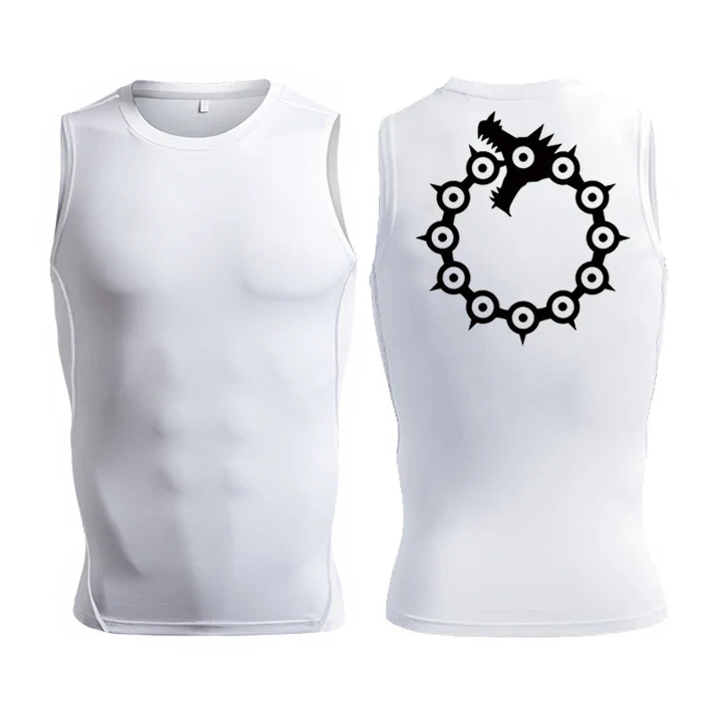 Men's Anime Inspired Compression Tank Workout Shirt