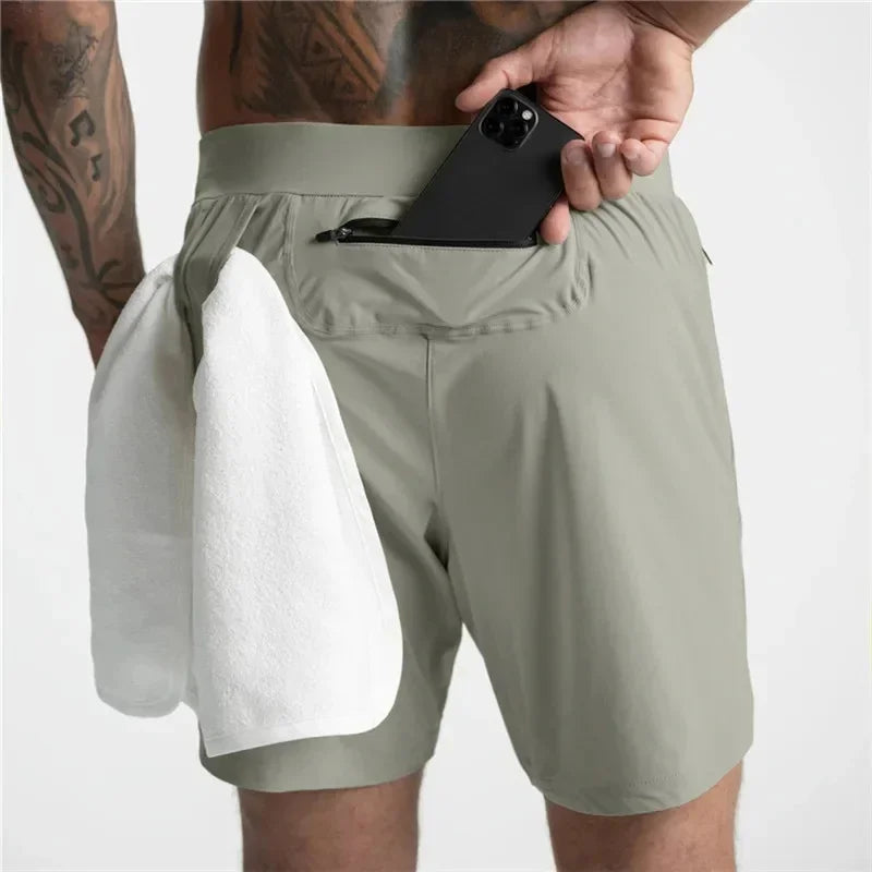 Men's Performance Shorts Quick Dry Zipper Pocket