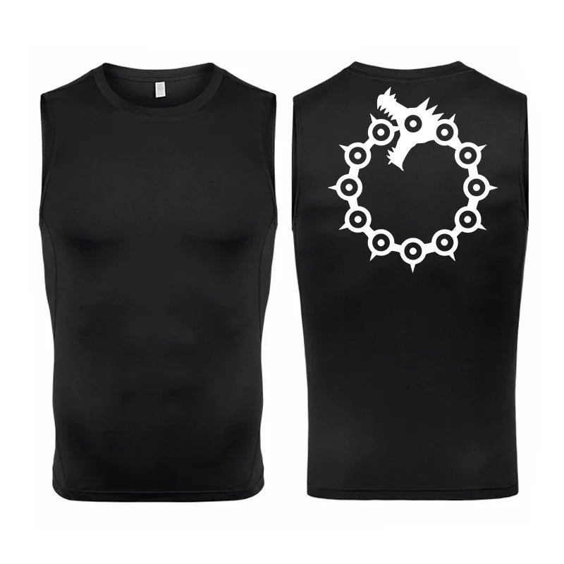 Men's Anime Inspired Compression Tank Workout Shirt