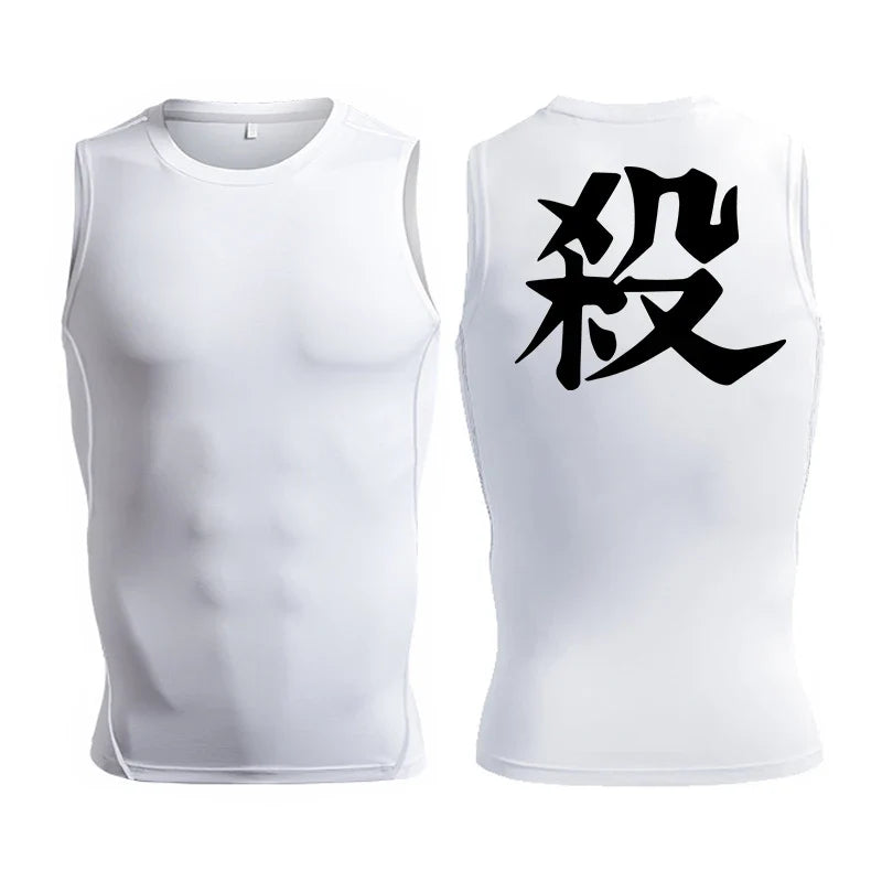 Men's Anime Inspired Compression Tank Workout Shirt