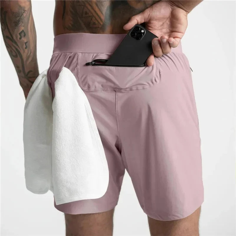 Men's Performance Shorts Quick Dry Zipper Pocket
