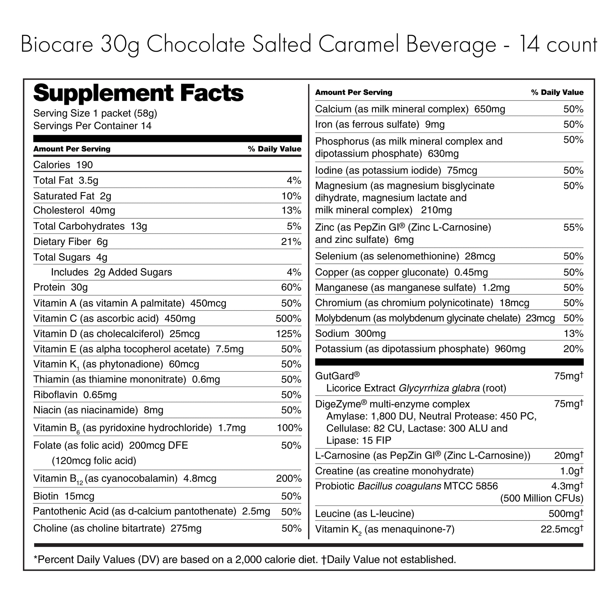 30G Protein Chocolate Salted Caramel Dietary Beverage