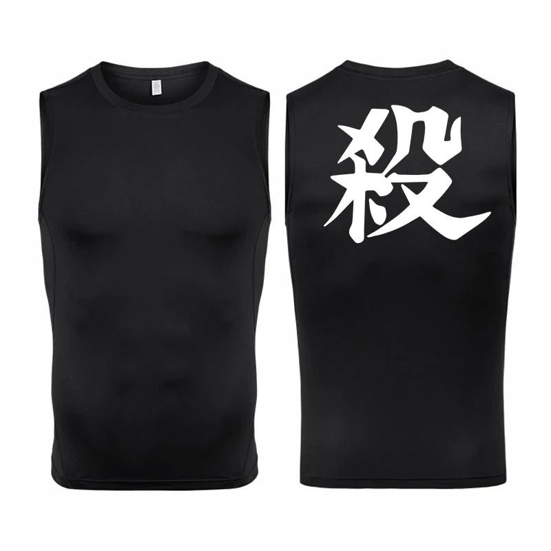 Men's Anime Inspired Compression Tank Workout Shirt