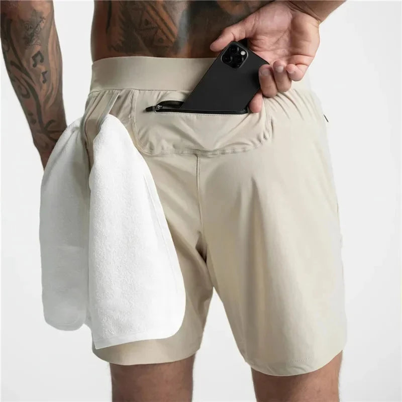 Men's Performance Shorts Quick Dry Zipper Pocket