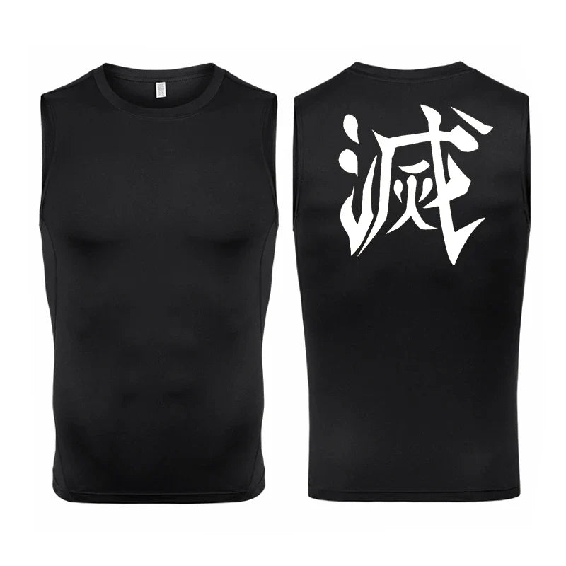 Men's Anime Inspired Compression Tank Workout Shirt