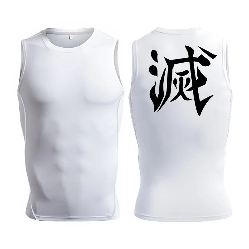 Men's Anime Inspired Compression Tank Workout Shirt