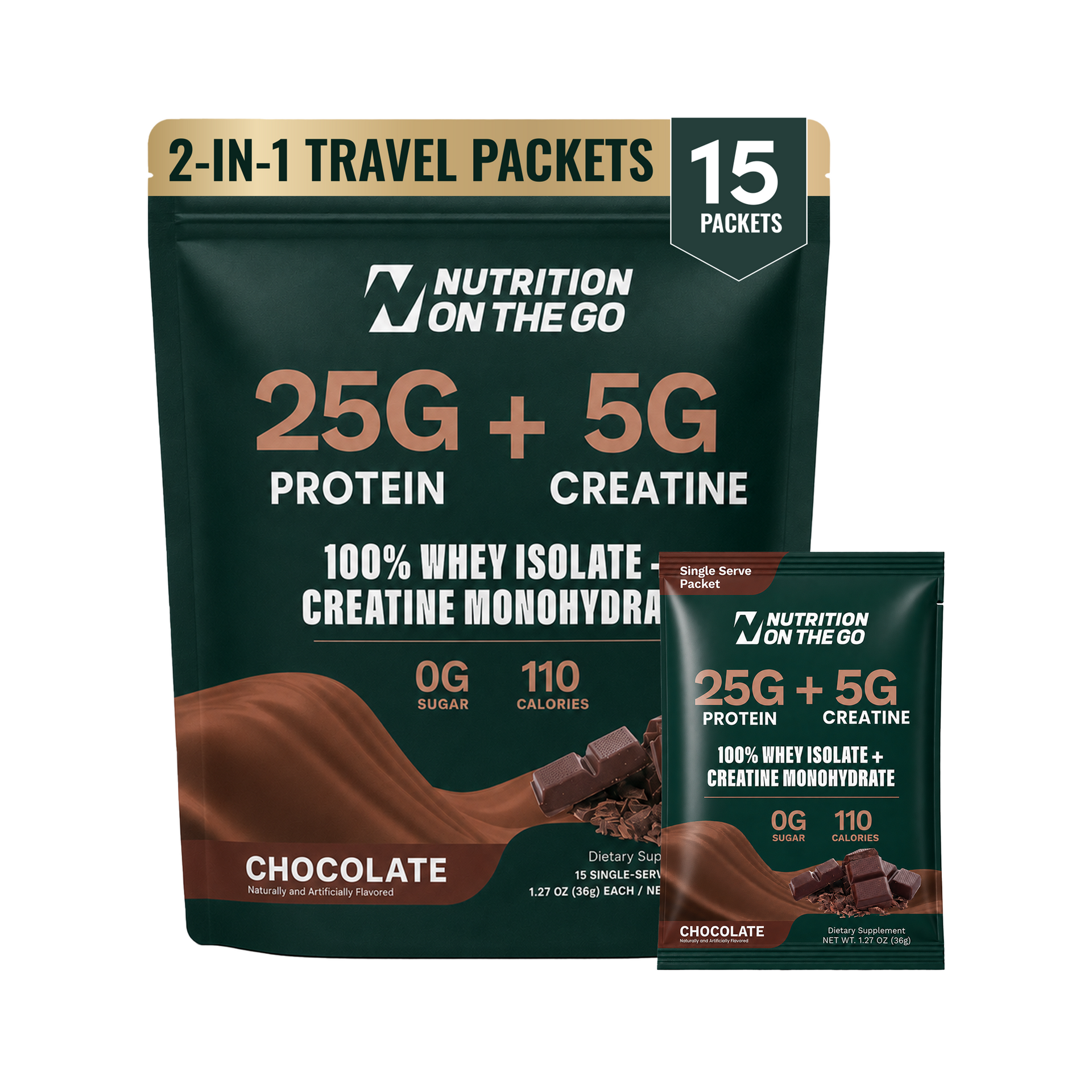 2-In-1 Whey Protein Isolate Creatine Travel Packets