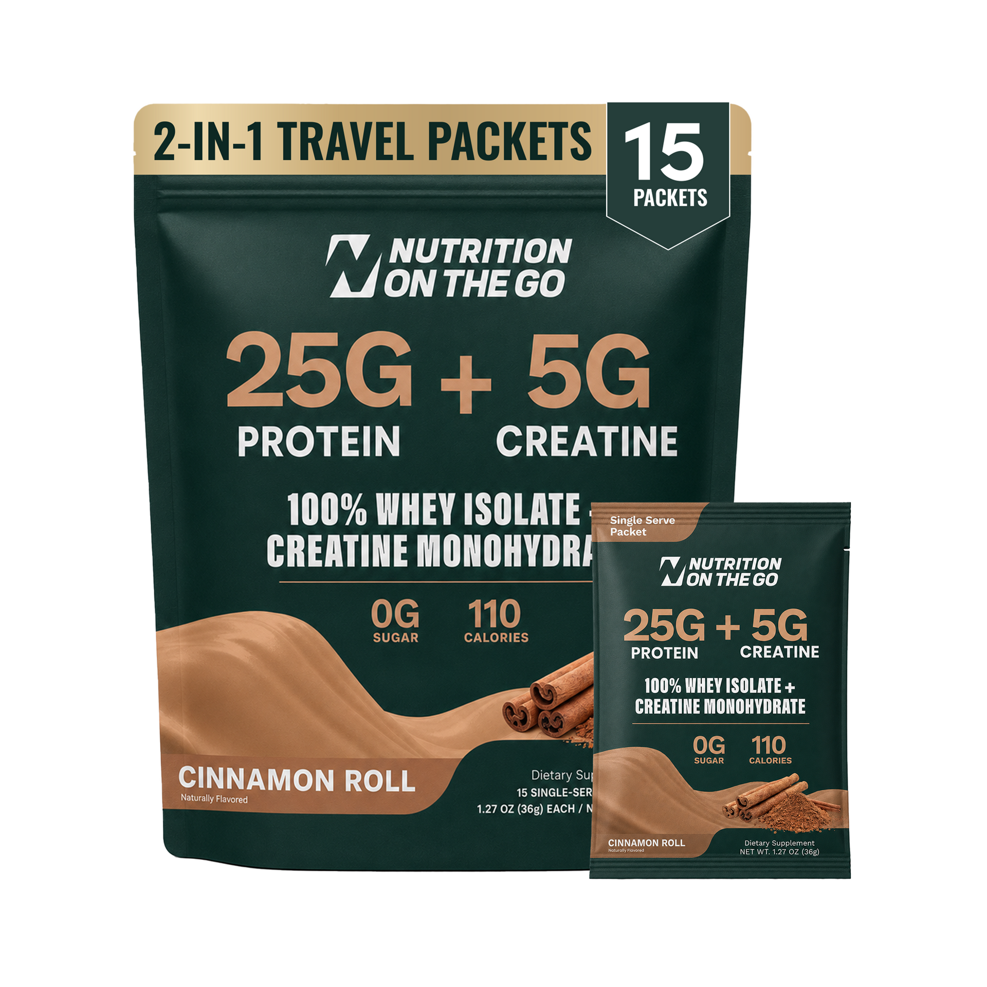 2-In-1 Whey Protein Isolate Creatine Travel Packets