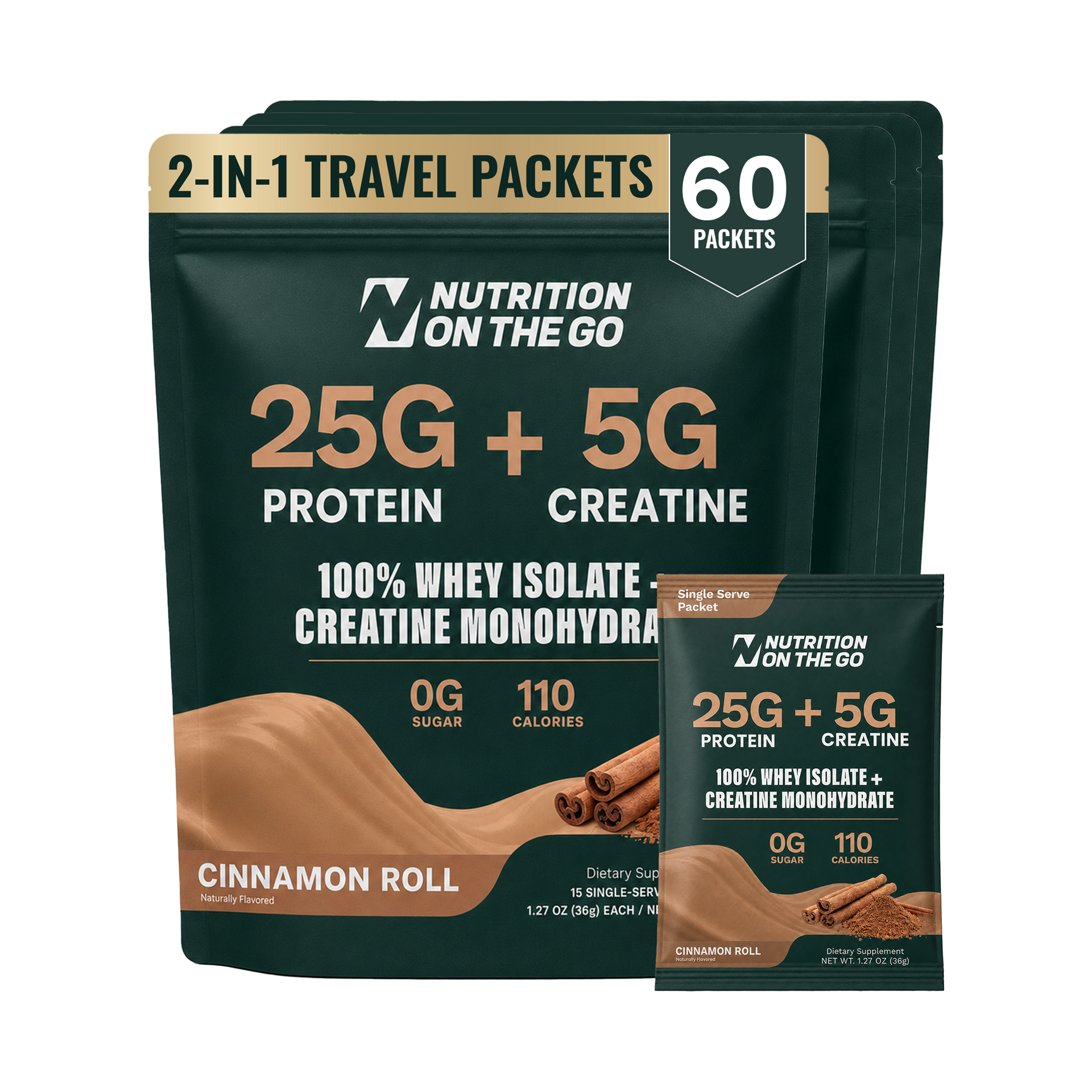 2-In-1 Whey Protein Isolate Creatine Travel Packets