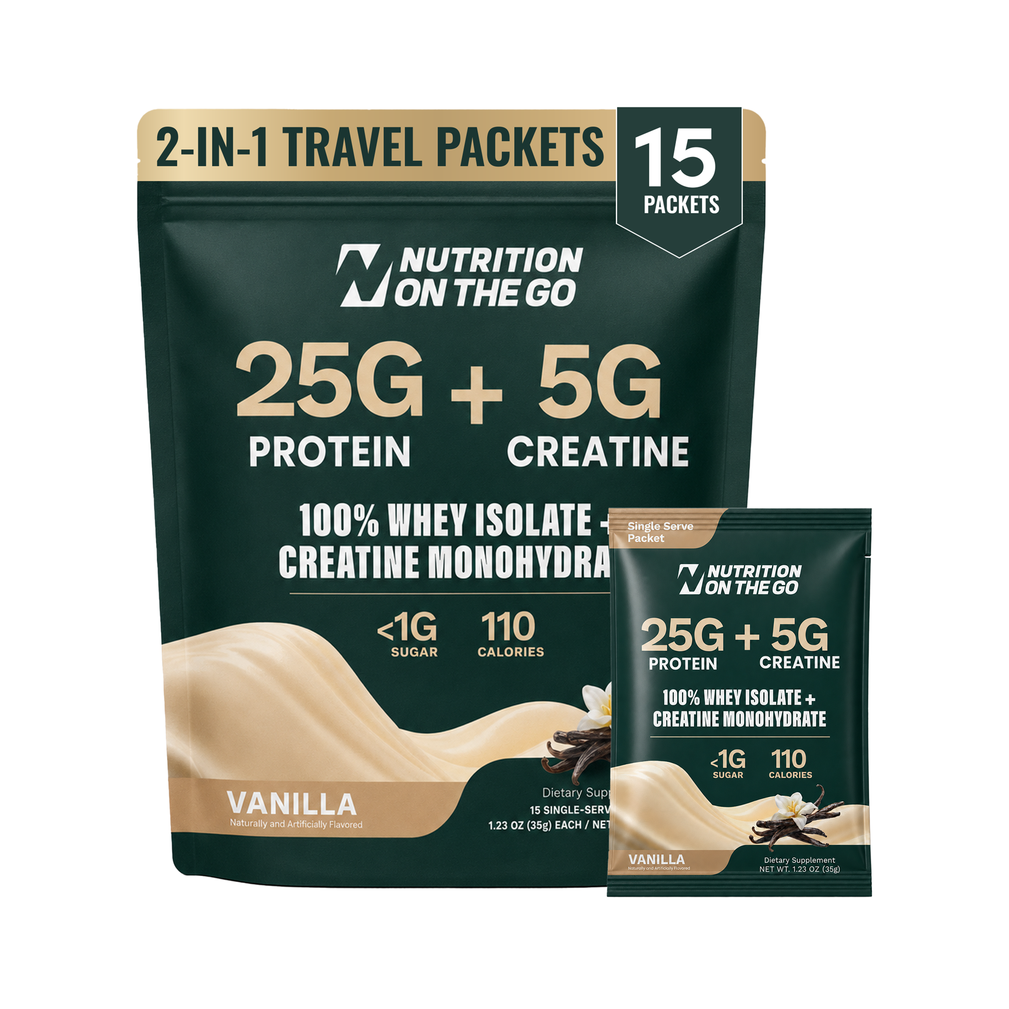 2-In-1 Whey Protein Isolate Creatine Travel Packets