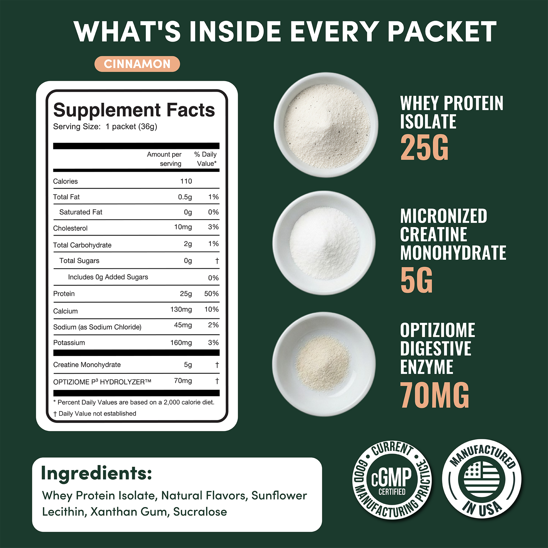 2-In-1 Whey Protein Isolate Creatine Travel Packets