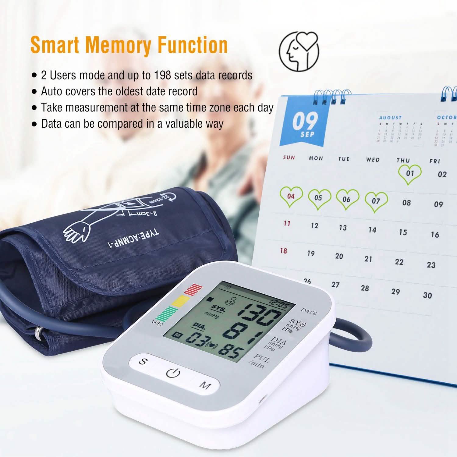 Digital Arm Blood Pressure Monitor Home Health Device