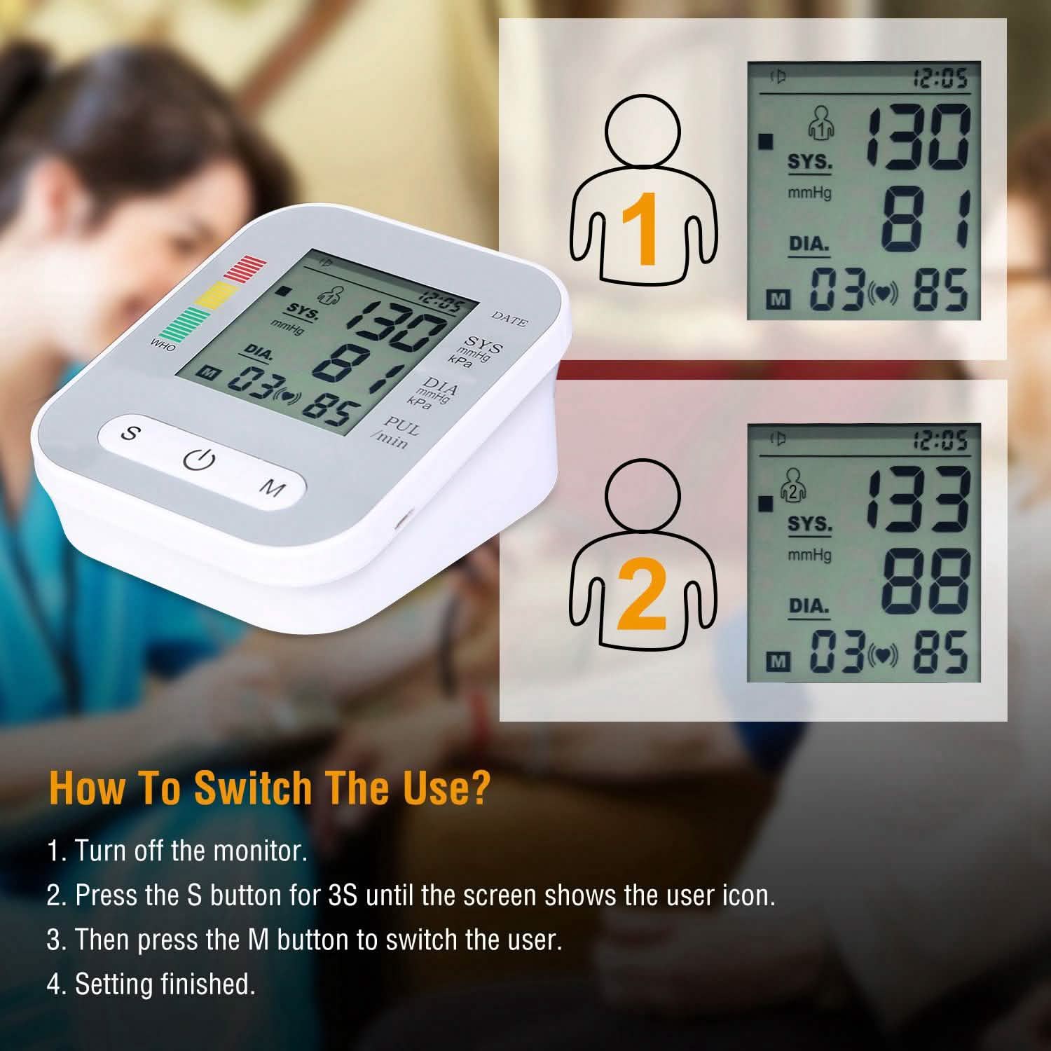 Digital Arm Blood Pressure Monitor Home Health Device