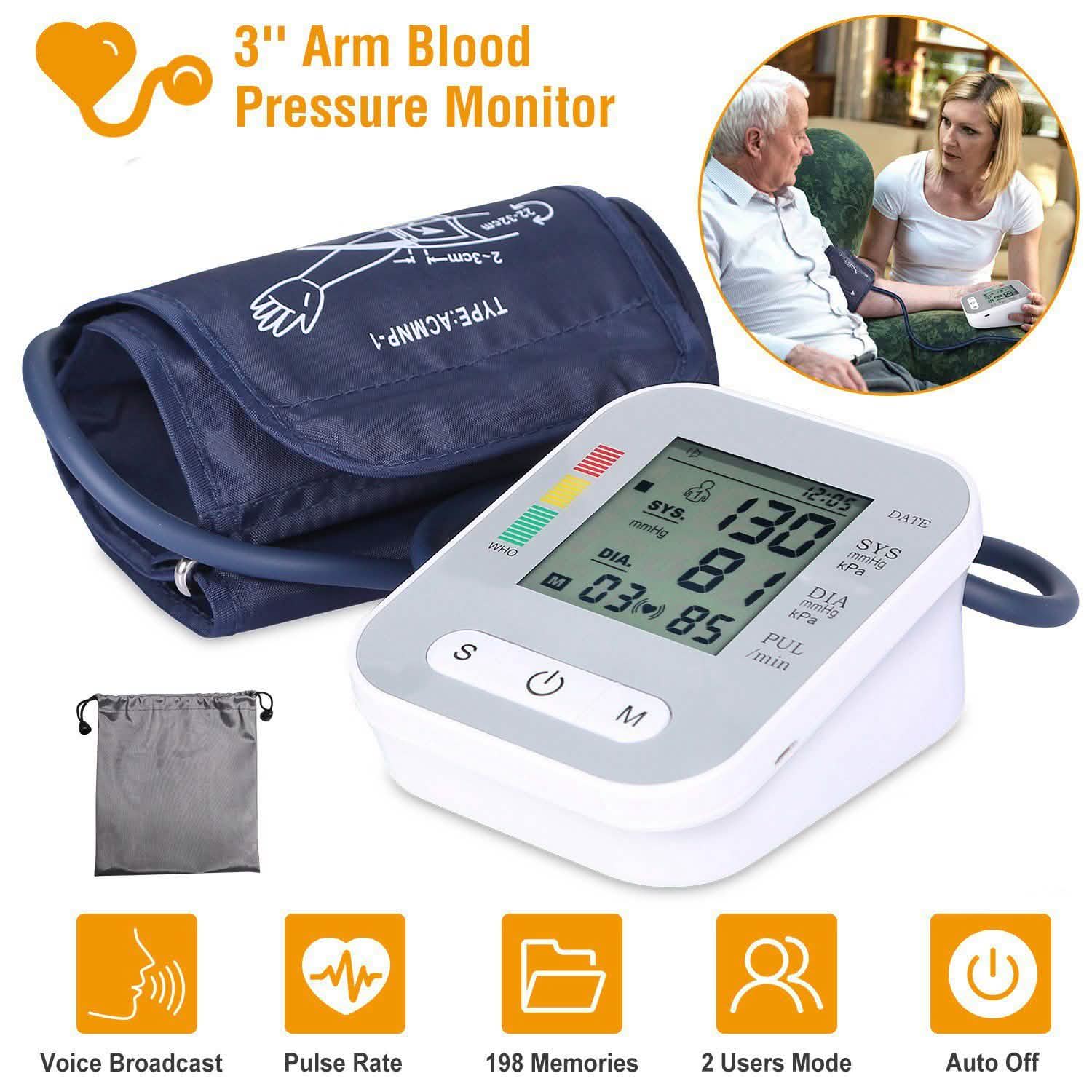 Digital Arm Blood Pressure Monitor Home Health Device
