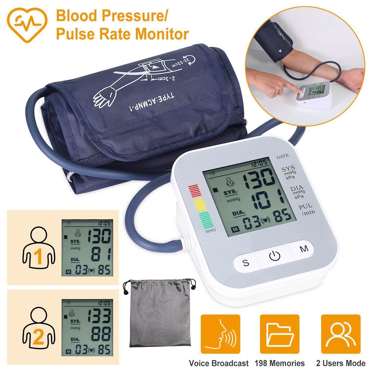 Digital Arm Blood Pressure Monitor Home Health Device