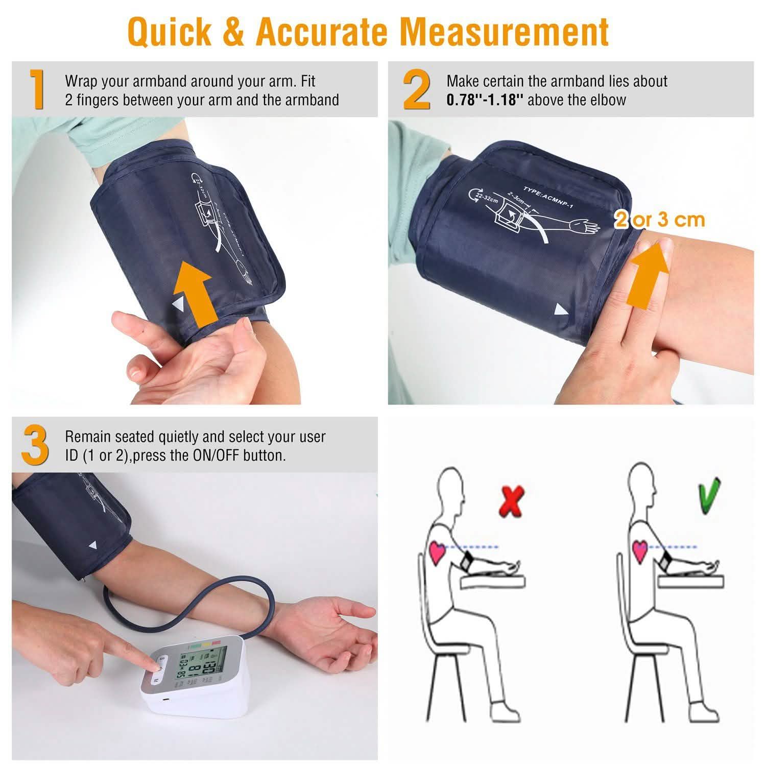Digital Arm Blood Pressure Monitor Home Health Device