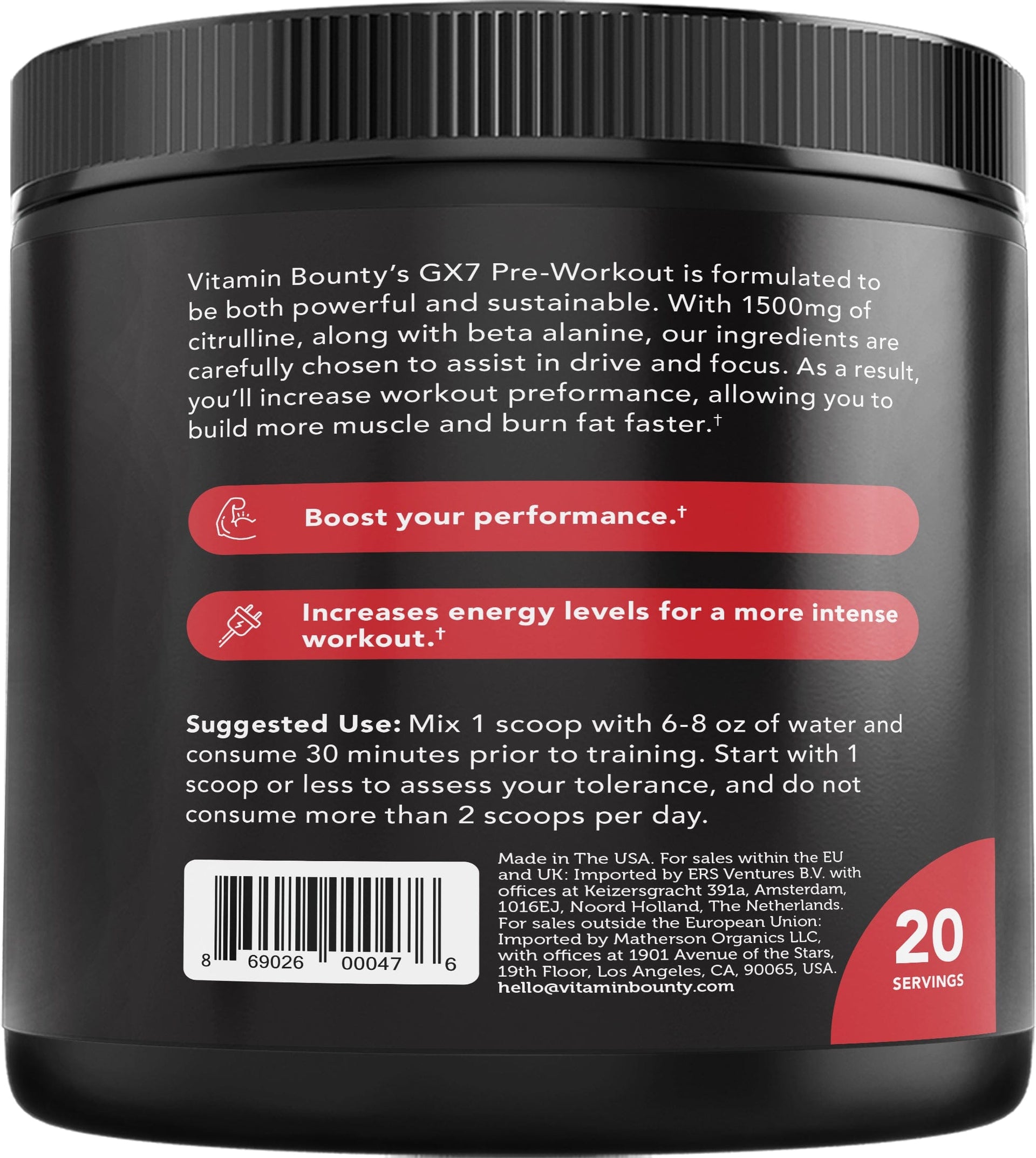 Watermelon Pre Workout Energy Fitness Supplement